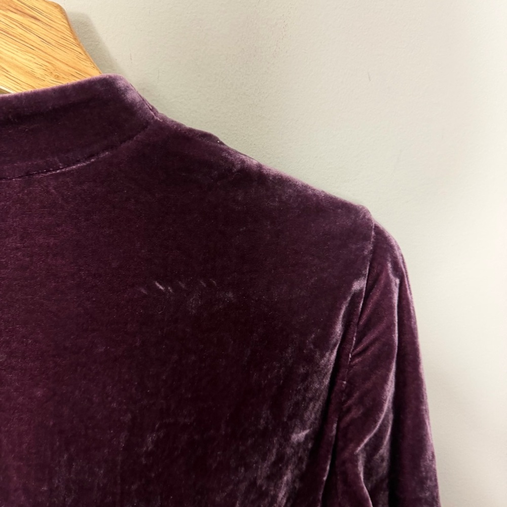 Vintage J.Jill Velvet Aubergine Purple Duster/Dress Silk Size 10 - Picture 9 of 11